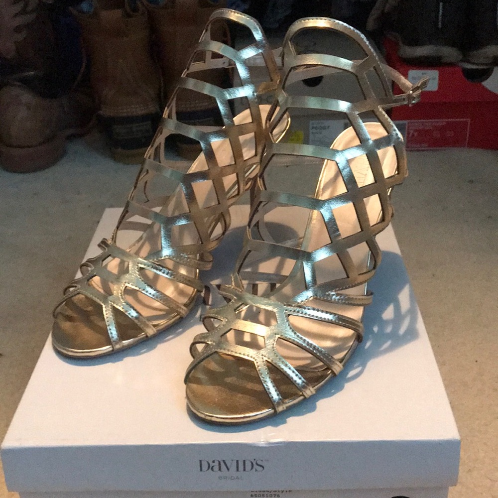 Gold prom heels